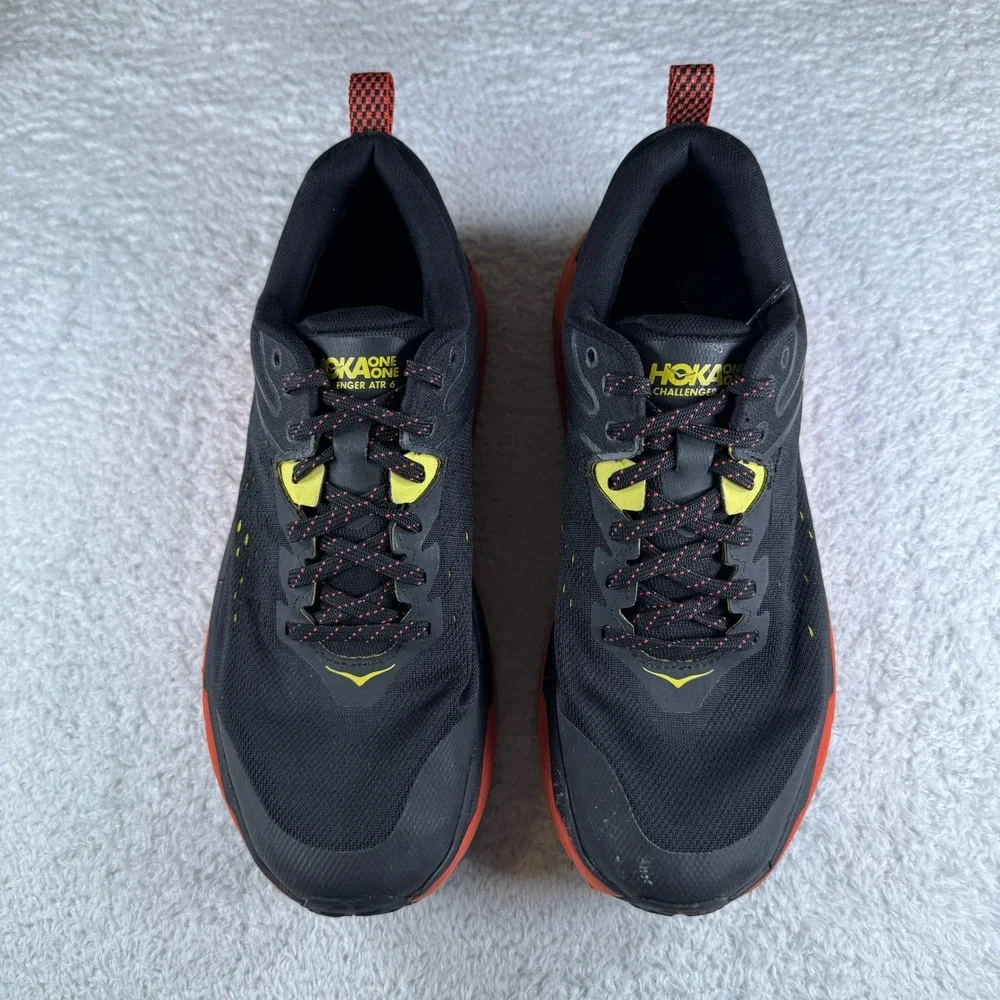 HOKA One One Challenger ATR 6 GTX Gore-TEX Men's Size 9 D Black Orange Shoes